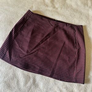 Urban Outfitters Maroon Plaid Mini Skirt . Size M
